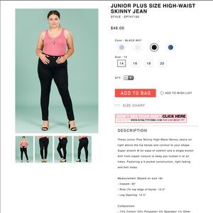 Junior Plus Mid Rise Tummy TuckSlim Fit Skinny